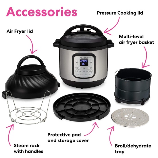 Instant Pot Duo Crisp 11-in-1 Air Fryer, Electric Pressure Cooker, Slow Cooker, Steamer, Saute, Sous