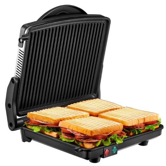 Panini Press Grill, Kealive 4-Slice Extra Large Gourmet Sandwich Maker Grill, Opens 180 Degrees
