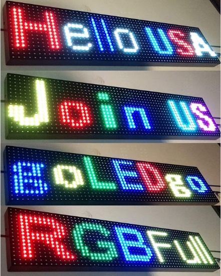 goLEDgo RGB FULL COLOR LED SIGN Splash WaterProof Programmable Scrolling LED Message Marquee Sign