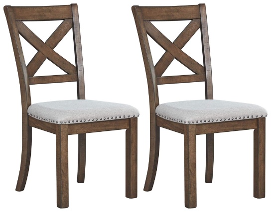 Signature Design by Ashley D631-01 Moriville Dining Room Chair, Grayish Brown, Set of 2
