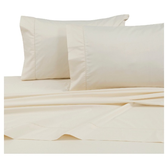 Cotton Sateen Deep Pocket Sheet Set (King) Ivory 750 Thread Count - Tribeca Living