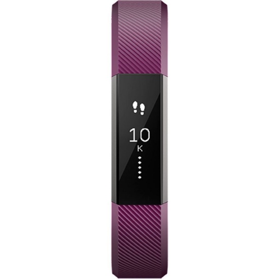 Fitbit Alta Fitness Tracker, Silver/Plum, Large (6.7 - 8.1 Inch)