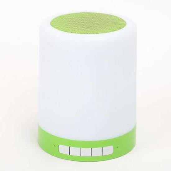 Defiant Rechargeable Led Touch Light With Bluetooth Speaker Green/white