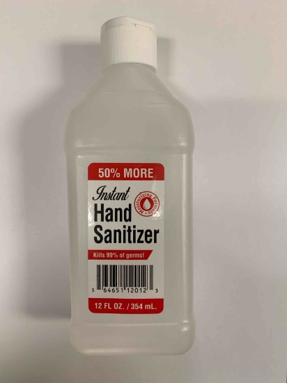 Instant Hand Sanitize Gel, 12 oz, contains 62% Ethyl Alcohol