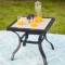 Patio Festival Â® Outdoor Steel Dining Table With Umbrella Black
