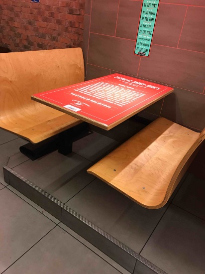 Jimmy John's wood and metal booth