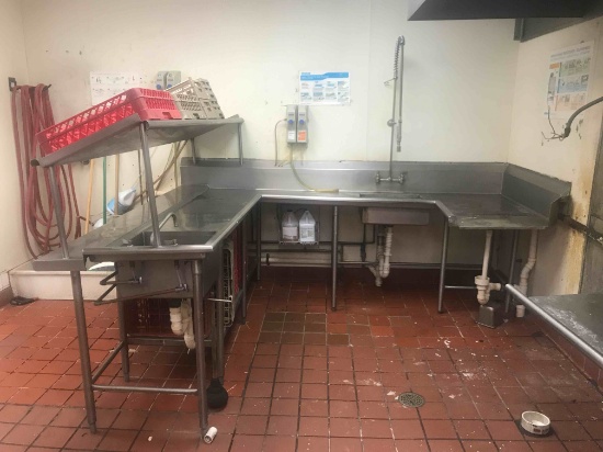 Left Side Soil Dish Table with Return and Drying Rack
