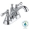 Silverton 4 in. Centerset 2-Handle Bathroom Faucet with Metal Drain Assembly in Chrome