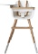 Micuna OVO High Chair with PU Leather Belts, White/Natural
