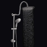 GhomeG Double Rain Spa Bathroom Combo-Fit Rain Shower System, Brushed Nickel