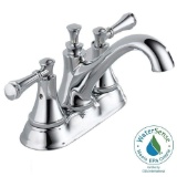 Silverton 4 in. Centerset 2-Handle Bathroom Faucet with Metal Drain Assembly in Chrome