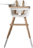 Micuna OVO High Chair with PU Leather Belts, White/Natural