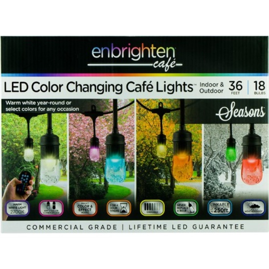 Enbrighten 36' Color Changing Cafe Lights (18 bulbs)