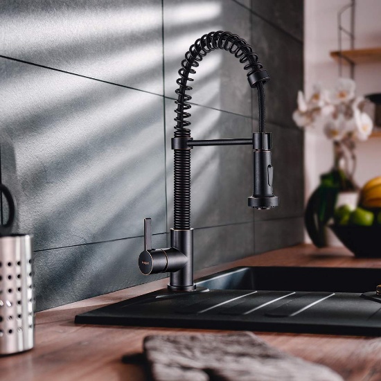 Oil Rubbed Bronze Kitchen Faucet with Sprayer