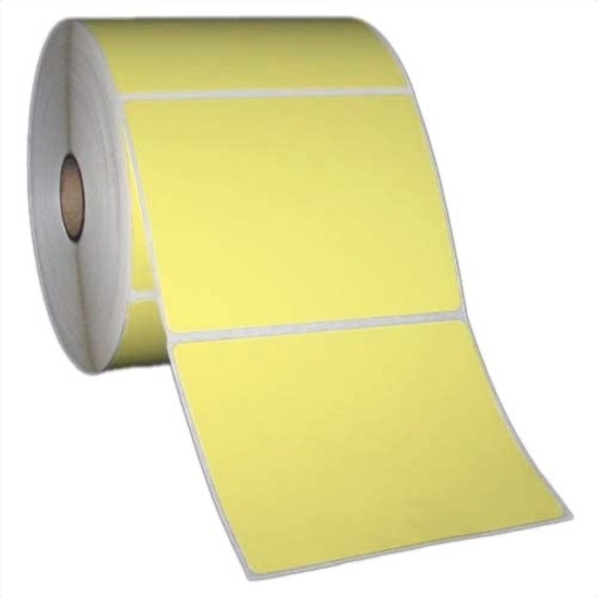 Direct Thermal Flood Yellow Labels (109 labels per roll, 32 rolls per case)
