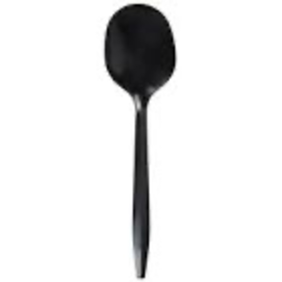 Netchoice Medium Weight Polypropylene Black Saucespoon, Case of 1000