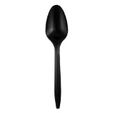 Netchoice Medium Weight Polypropylene Black Saucespoon, Case of 1000