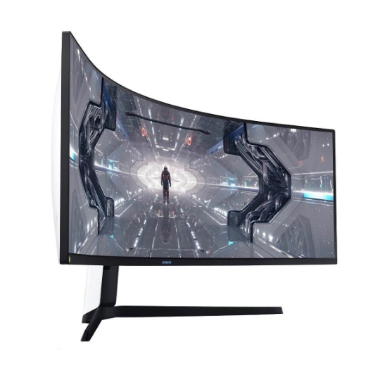 Samsung - Odyssey G9 49" LED Curved QHD FreeSync and G-SYNC Compatible QLED Monitor - Black/White