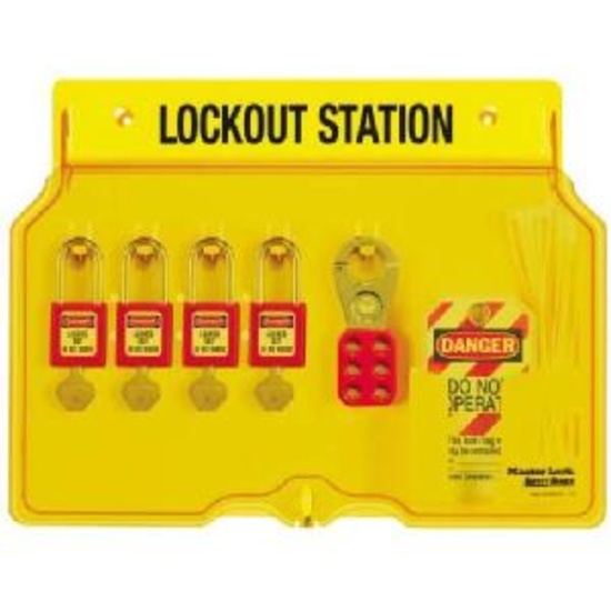 Master Lock 4-Padlock Capacity Lockout Station