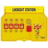 Master Lock 4-Padlock Capacity Lockout Station with Cover, Includes 4 Zenex Padlocks