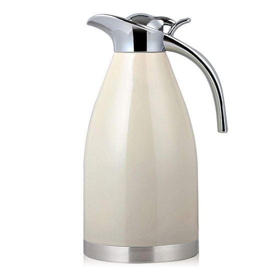 GAOYY 2 Litre Stainless Steel Coffee Jug/Double Walled Vacuum Tea Carafe (Color:Ivory White)