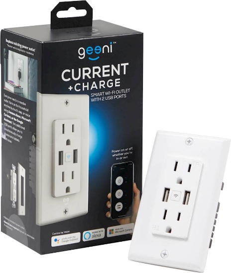 Geeni Current Plus Charge 2-Outlet/2-USB Smart Outlet