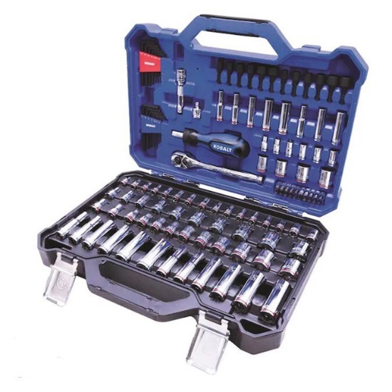 Kobalt 118-PCS New Standard SAE and Metric Polished Chrome Mechanics Tool Sets