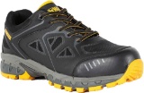 DEWALT Men's Angle Slip Resistant Athletic Shoes - Steel Toe - Black/Yellow (Size 9.5)