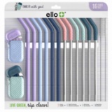 Ello's 16Pc Reusable Straw Set