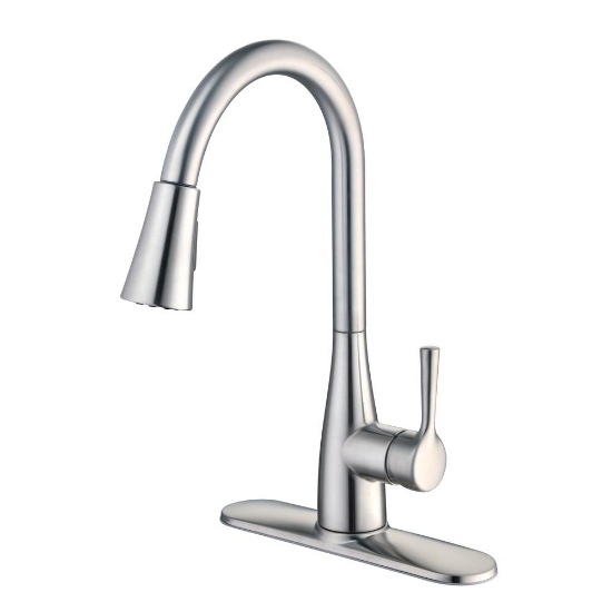 Glacier Bay Sadira Single-Handle Pull-Down Sprayer Kitchen Faucet, Silver