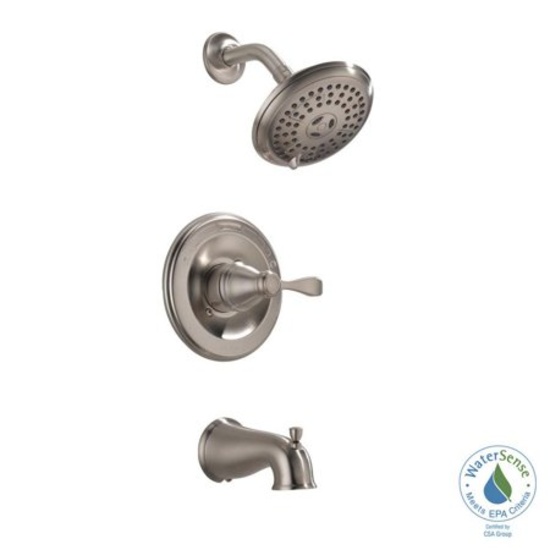 Delta Porter Single-Handle 3-Spray Tub and Shower Faucet in Brushed Nickel (Valve Included)