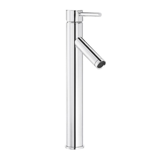 Glacier Bay Modern Single Hole Single-Handle Vessel Bathroom Faucet in Chrome with Drain, Grey