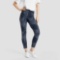 Hue Studio Women's Wavy Leopard Print Mid-Rise Classic Knit Denim Jean Skimmer Leggings - Blue XXL