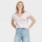 Universal Thread Women's Tie-Dye Short Sleeve V-Neck T-Shirt - Purple/White S