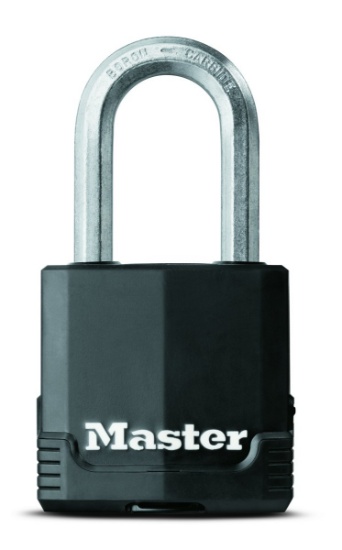 Master Lock Padlock, Magnum Covered Laminated Steel Lock, 1-7/8 in. Wide, M115XKADLF