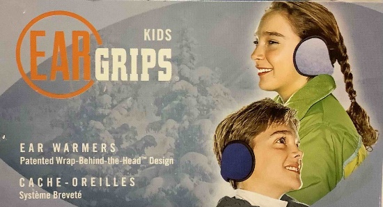 Kids Ear Grips Ear Warmers With Wrap Around Head Design, Dark Blue