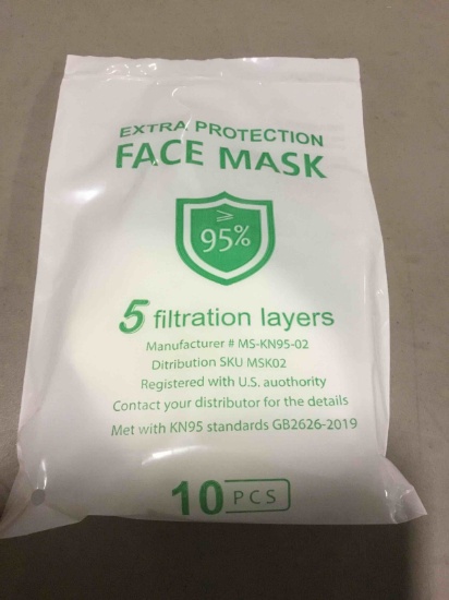 KN95 - 5 Layers Extra Protection Face Mask 10 PCs Pack