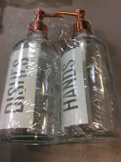 Clear Glass Soap Dispenser 2 Pack