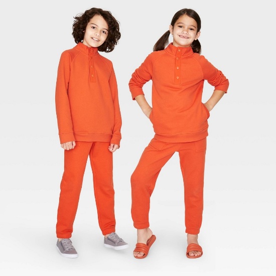 Cat & Jack Kids' Pullover Sweatshirt, Orange XL