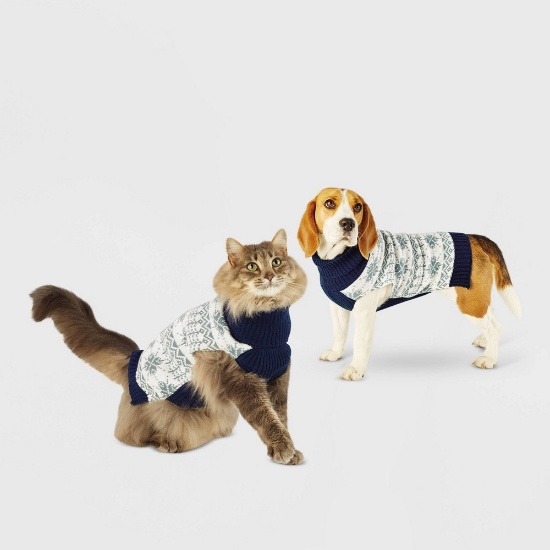 Wondershop Snowflake Dog Sweater - Blue - L