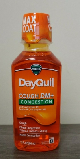 VICKS DAYQUIL COUGH DM + CONGESTION 12 OZ SEALED BOTTLE EXP 7/2022