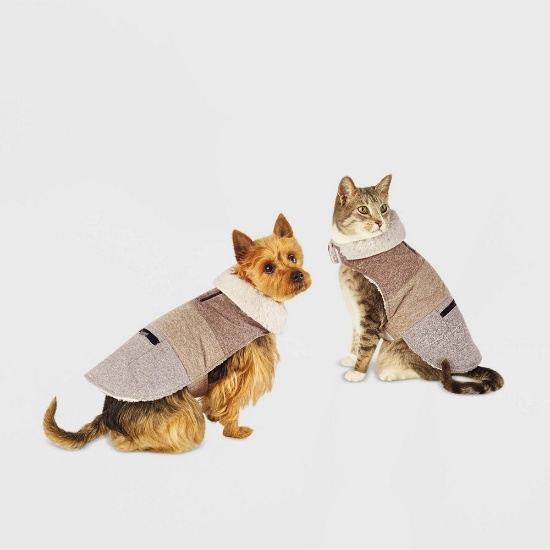 Wondershop Size Medium Sherpa Dog Puffer Vest - Brown