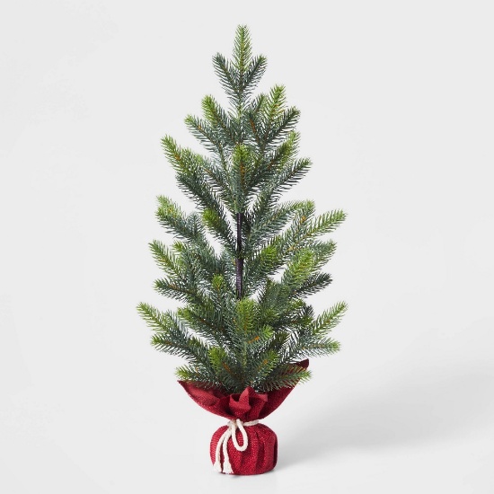 Wondershop Large Christmas Tree Decorative Figurine with Red Burlap