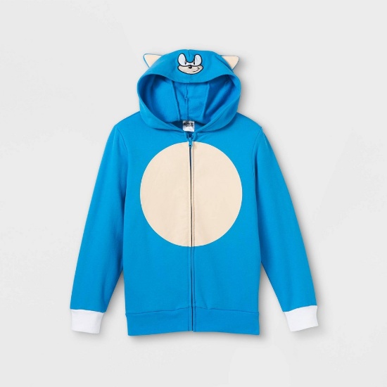 Size Small Boys' Sonic the Hedgehog Zip-Up Hoodie - Blue