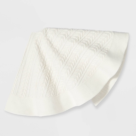 Wondershop Cable Knit Tree Skirt, Ivory