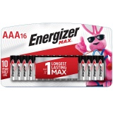 Energizer E92LP-16 Standard Battery, AAA, Alkaline, PK16 Lighting, 16 Count (Pack of 1), Black
