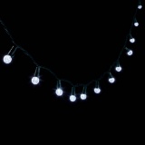Wondershop 60ct LED Faceted Sphere Christmas String Lights Cool White with Green Wire