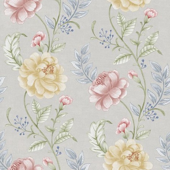 Beacon House Summer Palace Grey Floral Trail Wallpaper, 56 Sq Ft