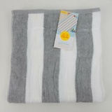 Sun Squad Cabana White Gray Striped Beach Towel, 28
