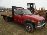 1995 Chevy 3500 Truck w/ Flatbed, Gas, Automatic, 100K Miles, Runs
